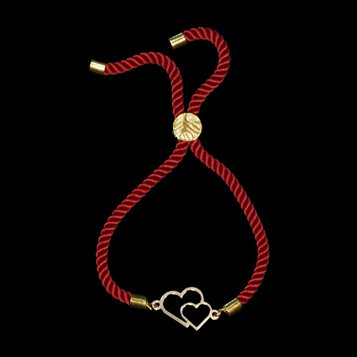 دستبند طلا 18 عیار زنانه آمانژ مدل قلب کد D9556